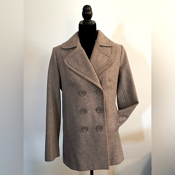New York & Company Jackets & Blazers - BLACK FRIDAY 2025 NY&Co. Grey Coat New York & Co. Wool-Blend Pea Coat Gray
